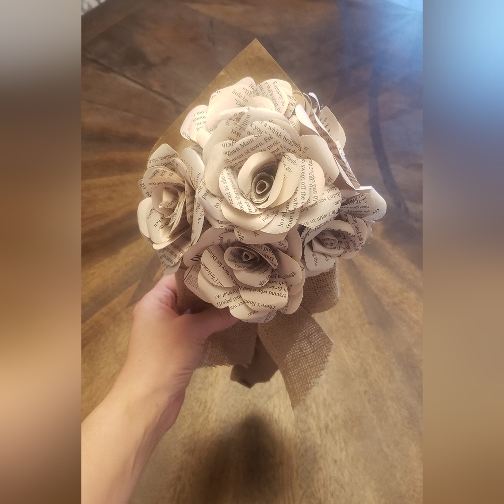 CustomOrder Listing!!!Hand Crafted UpcycledBook Page  Flowers Half Dozen 💐 - Picture 5 of 8